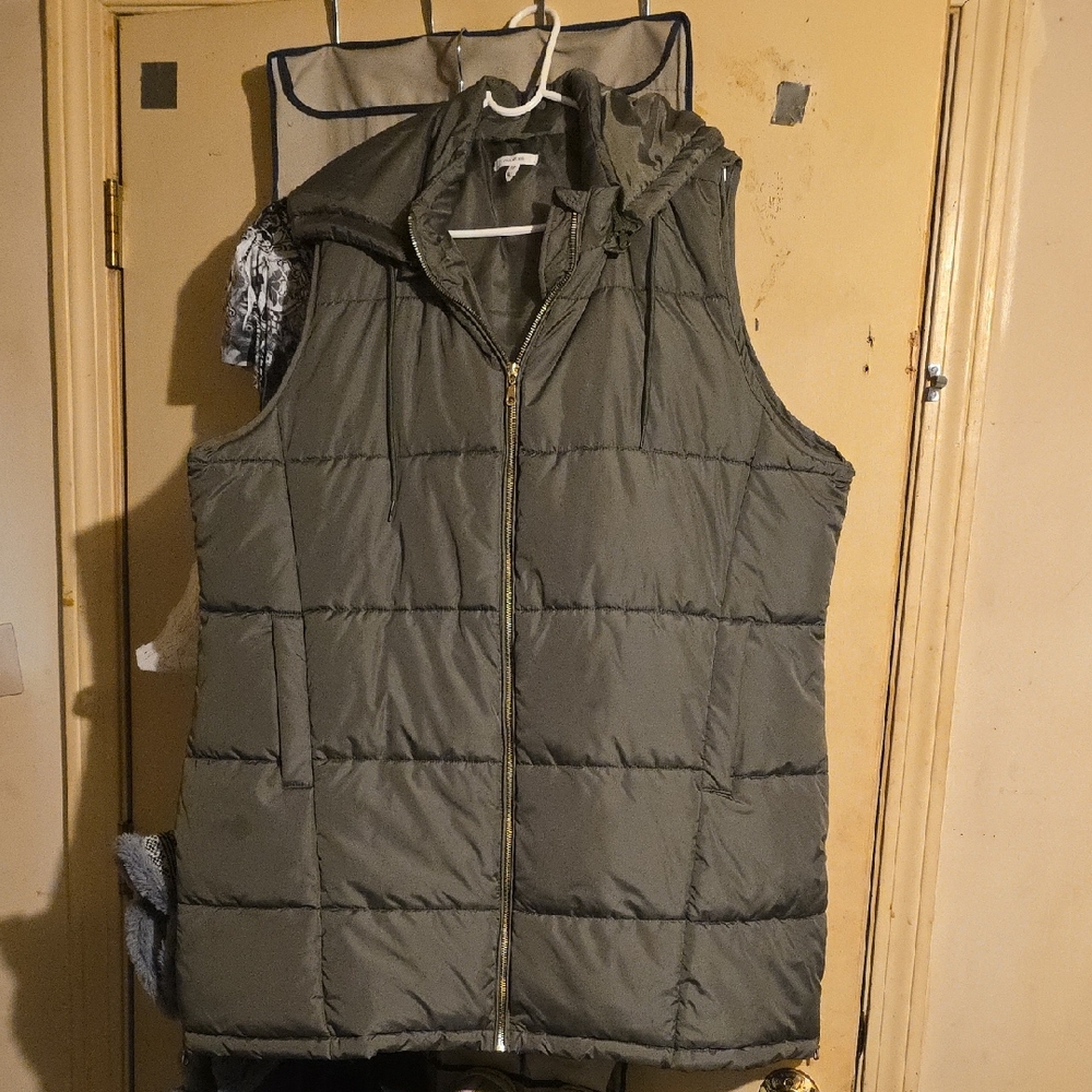 Maurices Olive Quilted Hooded Puffer Jacket